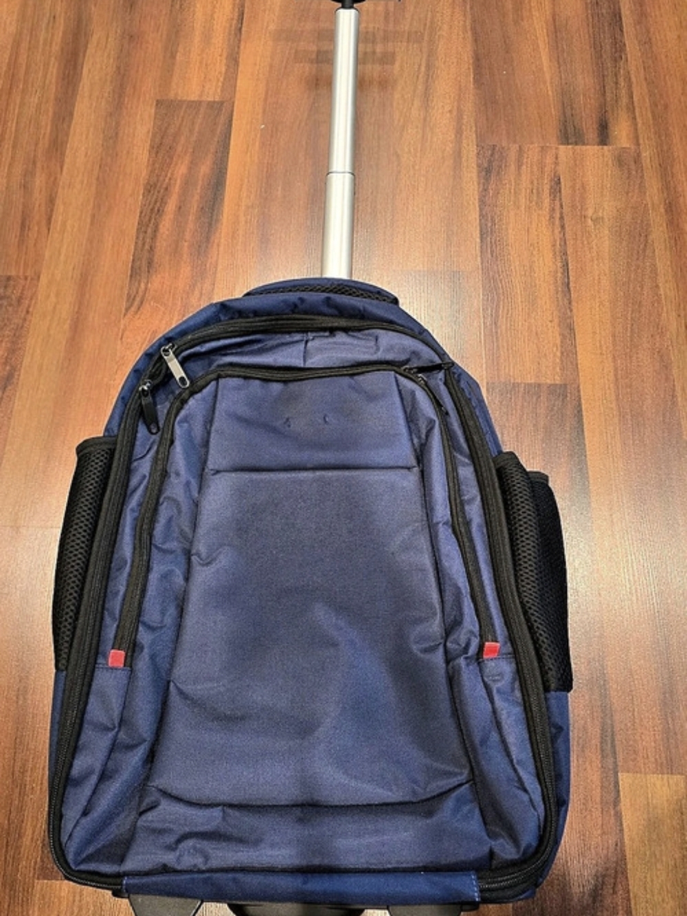 Blue Rolling Backpack Travel Bag